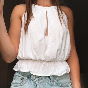 Ecoté white tank top with front cutout